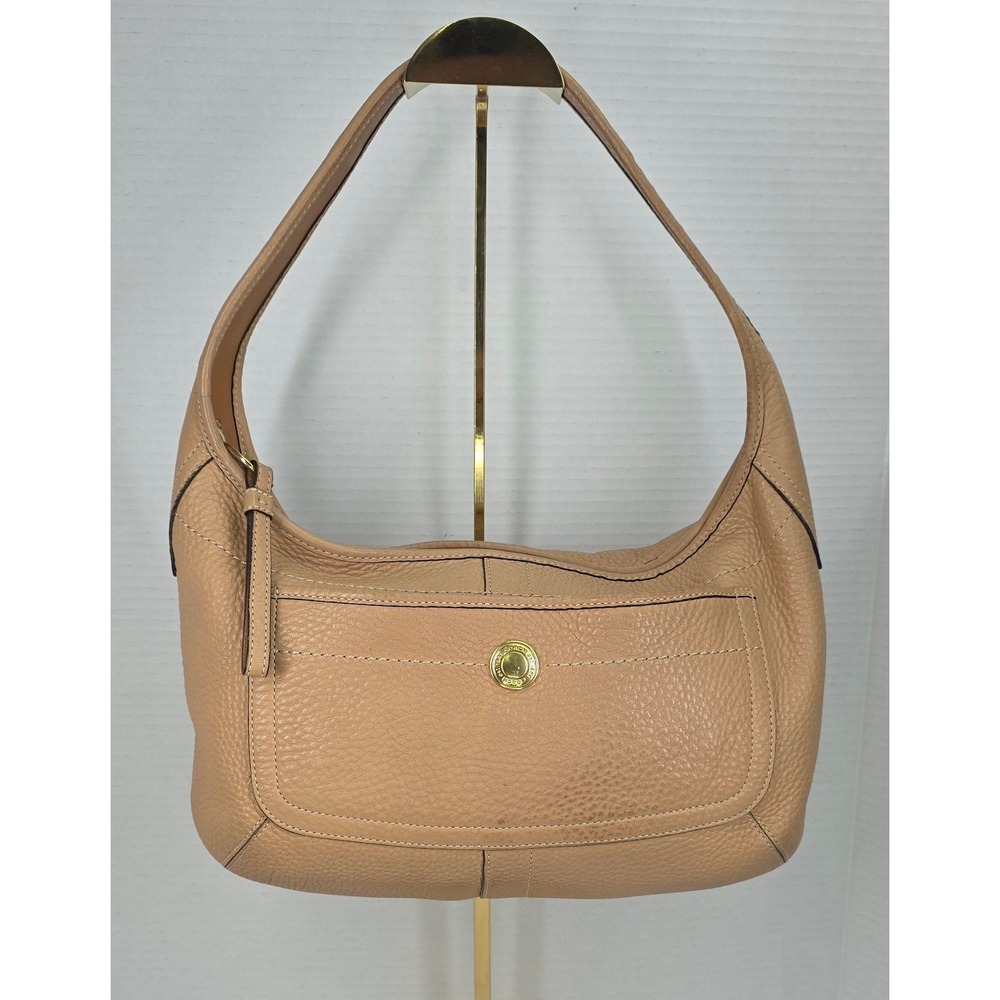 Coach Ergo Pleated Hobo Bag Tan Pebbled Leather Shoulder Bag 11612
